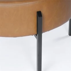 HomePop Modern Faux Leather Decorative Ottoman In Carmel Brown 16 HomePop Modern Faux Leather Decorative Ottoman In Carmel Brown -Chair Promotion Store 2675962 6 L