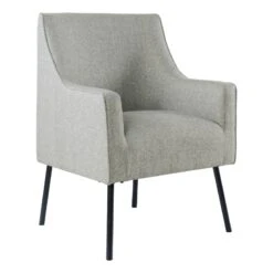 HomePop 20.9" Seat Height Modern Fabric Accent Chair In Gray