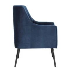 HomePop 20.9" Seat Height Modern Velvet Accent Chair In Navy Blue -Chair Promotion Store 2675966 3 L