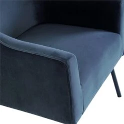 HomePop 20.9" Seat Height Modern Velvet Accent Chair In Navy Blue -Chair Promotion Store 2675966 5 L