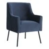 HomePop 20.9" Seat Height Modern Velvet Accent Chair In Navy Blue