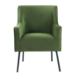 HomePop 20.9" Seat Height Modern Velvet Accent Chair In Green -Chair Promotion Store 2675967 2 L