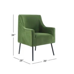 HomePop 20.9" Seat Height Modern Velvet Accent Chair In Green -Chair Promotion Store 2675967 8 L