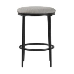 HomePop 24.5" Modern Metal & Fabric Upholstered Counter Stool In Gray -Chair Promotion Store 2675971 2 L
