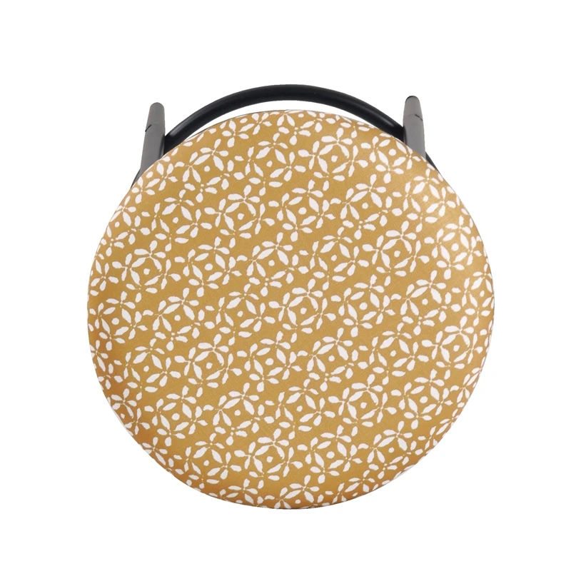 HomePop 24.5" Modern Metal & Fabric Upholstered Counter Stool In Golden Yellow 3 HomePop 24.5" Modern Metal & Fabric Upholstered Counter Stool In Golden Yellow - Image 3