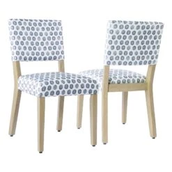 HomePop 20.5" Traditional Fabric Dining Chair In Multi-Color (Set Of 2)