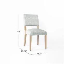 HomePop 20.5" Traditional Fabric Dining Chair In Light Gray (Set Of 2) -Chair Promotion Store 2675978 11 L