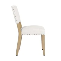 HomePop 20.5" Traditional Fabric Dining Chair In Cream (Set Of 2) -Chair Promotion Store 2675981 4 L