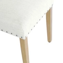 HomePop 20.5" Traditional Fabric Dining Chair In Cream (Set Of 2) -Chair Promotion Store 2675981 6 L