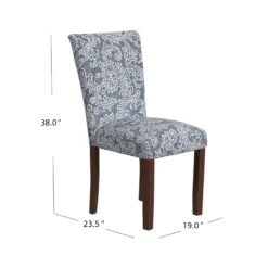 HomePop 21" Fabric Dining Chair In Blue Denim Jacobean Print (Set Of 2) -Chair Promotion Store 2762578 10 L