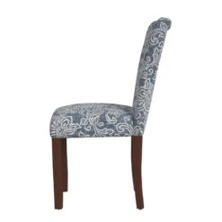 HomePop 21" Fabric Dining Chair In Blue Denim Jacobean Print (Set Of 2) -Chair Promotion Store 2762578 4 L