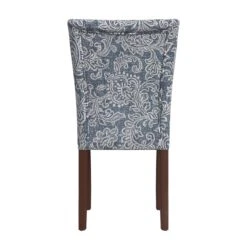 HomePop 21" Fabric Dining Chair In Blue Denim Jacobean Print (Set Of 2) -Chair Promotion Store 2762578 6 L