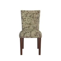 HomePop 21" Fabric Dining Chair In Brown Jacobean Print (Set Of 2) -Chair Promotion Store 2762579 3 L