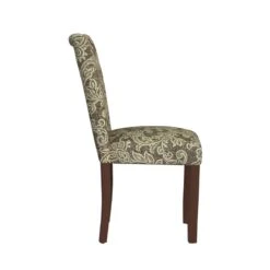 HomePop 21" Fabric Dining Chair In Brown Jacobean Print (Set Of 2) -Chair Promotion Store 2762579 4 L