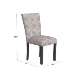 HomePop 21" Fabric Dining Chair In Linen Beige Artistic Floral Print (Set Of 2) -Chair Promotion Store 2762580 9 L