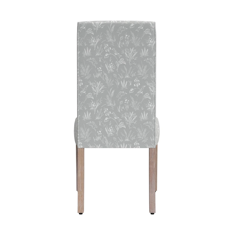 HomePop 20" Fabric Dining Chair In Gray Floral With Animal Motifs (Set Of 2) 6 HomePop 20" Fabric Dining Chair In Gray Floral With Animal Motifs (Set Of 2) - Image 6