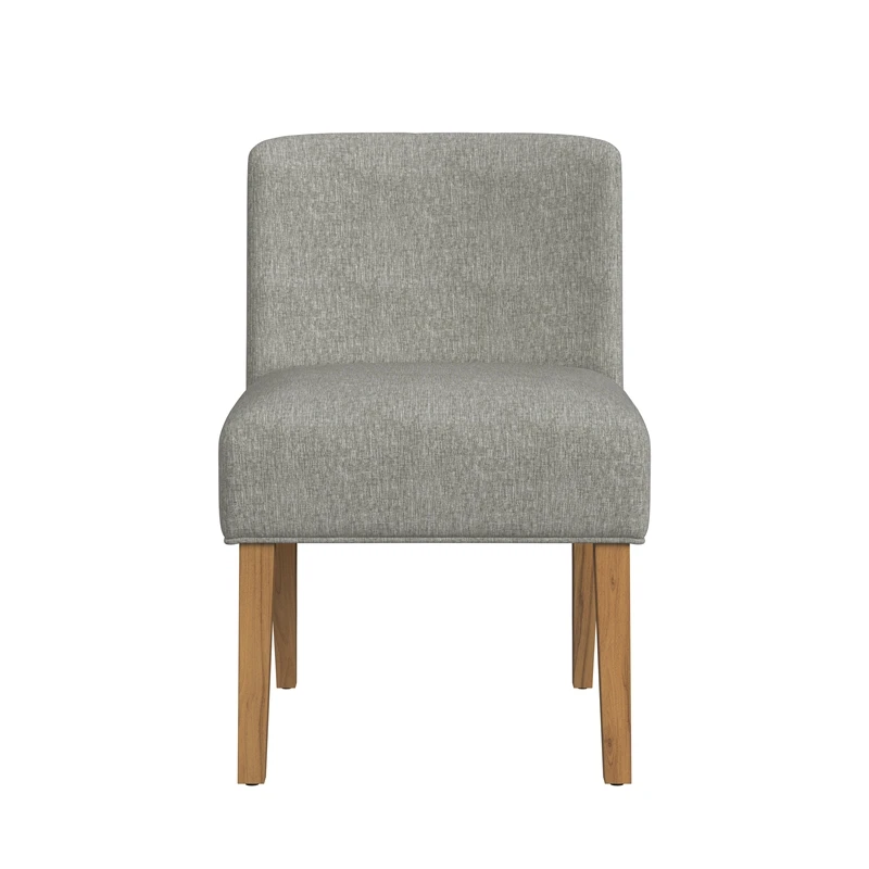 HomePop 20" Transitional Fabric Upholstered Dining Chair In Gray/Honey Oak 7 HomePop 20" Transitional Fabric Upholstered Dining Chair In Gray/Honey Oak - Image 7
