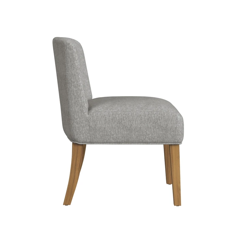 HomePop 20" Transitional Fabric Upholstered Dining Chair In Gray/Honey Oak 2 HomePop 20" Transitional Fabric Upholstered Dining Chair In Gray/Honey Oak - Image 2
