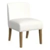 HomePop 20" Transitional Fabric Upholstered Dining Chair In Cream/Honey Oak