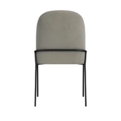 HomePop 20" Modern Velvet Fabric & Metal Dining Chair In Fawn Gray/Black -Chair Promotion Store 2762586 4 L