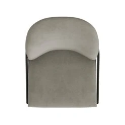 HomePop 20" Modern Velvet Fabric & Metal Dining Chair In Fawn Gray/Black -Chair Promotion Store 2762586 5 L