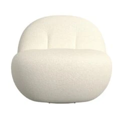 HomePop Modern Sherpa Fabric Armless Swivel Chair In Creamy White -Chair Promotion Store 2762591 2 L