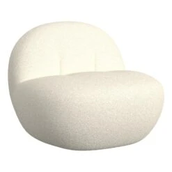 HomePop Modern Sherpa Fabric Armless Swivel Chair In Creamy White