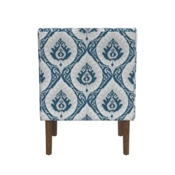 HomePop Classic Fabric Swoop Arm Chair In Blue Ikat Medallion Print 12 HomePop Classic Fabric Swoop Arm Chair In Blue Ikat Medallion Print -Chair Promotion Store 2762592 4 L