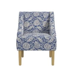 HomePop Classic Fabric Swoop Arm Chair In Light Blue Floral Print -Chair Promotion Store 2762593 2 L