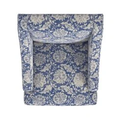 HomePop Classic Fabric Swoop Arm Chair In Light Blue Floral Print -Chair Promotion Store 2762593 6 L