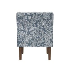 HomePop Classic Fabric Swoop Arm Chair In Blue Denim Jacobean Print -Chair Promotion Store 2762594 5 L