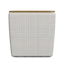 HomePop 19" Transitional Fabric Storage Ottoman With Wood Top In Cream -Chair Promotion Store 2762597 1 L