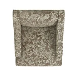 HomePop Classic Fabric Swoop Arm Chair In Brown Jacobean Print -Chair Promotion Store 2762602 5 L