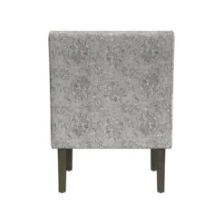 HomePop Classic Fabric Swoop Arm Chair In Linen Blue Artistic Floral Print -Chair Promotion Store 2762603 5 L