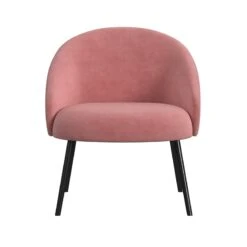 HomePop Modern Velvet & Metal Accent Chair In Blush Pink And Black -Chair Promotion Store 2762605 2 L