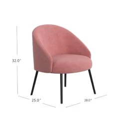 HomePop Modern Velvet & Metal Accent Chair In Blush Pink And Black -Chair Promotion Store 2762605 8 L