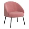 HomePop Modern Velvet & Metal Accent Chair In Blush Pink And Black