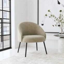 HomePop Modern Velvet & Metal Accent Chair In Taupe And Black -Chair Promotion Store 2762606 1 L
