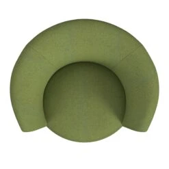 HomePop Traditional Fabric Upholstered Barrel Back Swivel Chair In Olive Green -Chair Promotion Store 2762608 5 L