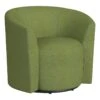HomePop Traditional Fabric Upholstered Barrel Back Swivel Chair In Olive Green