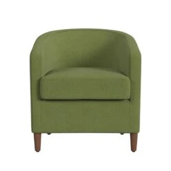 HomePop Traditional Fabric Modern Barrel Accent Chair In Olive Green -Chair Promotion Store 2762609 2 L
