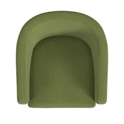 HomePop Traditional Fabric Modern Barrel Accent Chair In Olive Green -Chair Promotion Store 2762609 5 L