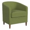 HomePop Traditional Fabric Modern Barrel Accent Chair In Olive Green