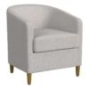 HomePop Traditional Fabric Modern Barrel Accent Chair In Taupe