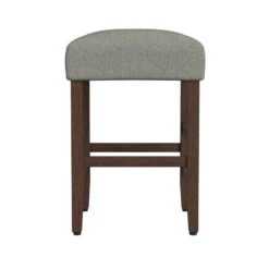 HomePop 25" Square Fabric Counter Stool In Gray & Dark Walnut 11 HomePop 25" Square Fabric Counter Stool In Gray & Dark Walnut -Chair Promotion Store 2762613 3 L