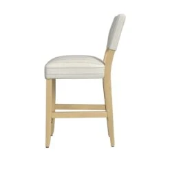 HomePop 26" Open Back Fabric Counter Stool In Cream With Blue & White Stripe 17 HomePop 26" Open Back Fabric Counter Stool In Cream With Blue & White Stripe -Chair Promotion Store 2762617 3 L