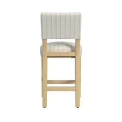 HomePop 26" Open Back Fabric Counter Stool In Cream With Blue & White Stripe 11 HomePop 26" Open Back Fabric Counter Stool In Cream With Blue & White Stripe -Chair Promotion Store 2762617 4 L