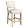 HomePop 26" Open Back Fabric Counter Stool In Cream With Blue & White Stripe