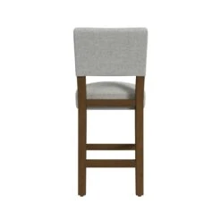 HomePop 26" Open Back Fabric Counter Stool In Gray And Walnut 14 HomePop 26" Open Back Fabric Counter Stool In Gray And Walnut -Chair Promotion Store 2762619 4 L