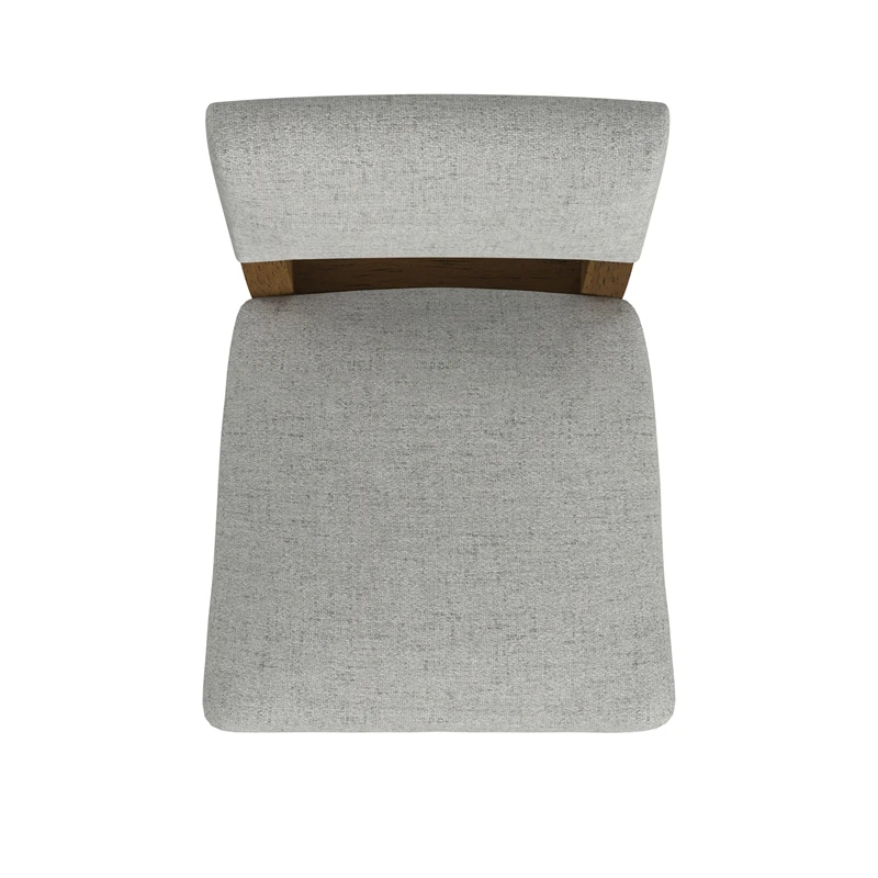 HomePop 26" Open Back Fabric Counter Stool In Gray And Walnut 8 HomePop 26" Open Back Fabric Counter Stool In Gray And Walnut - Image 8